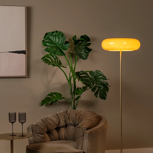 Lucide SENTINO - Vloerlamp - Ø 40 cm - 3xG9 - Taupe - sfeer 1